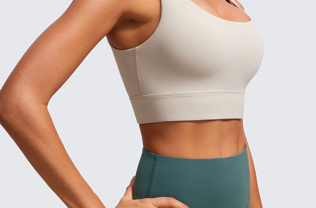 CRZ YOGA Women's U Back Sports Bra Mojave Tan