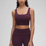 CRZ YOGA Women's U Back Sports Bra Deep Purple