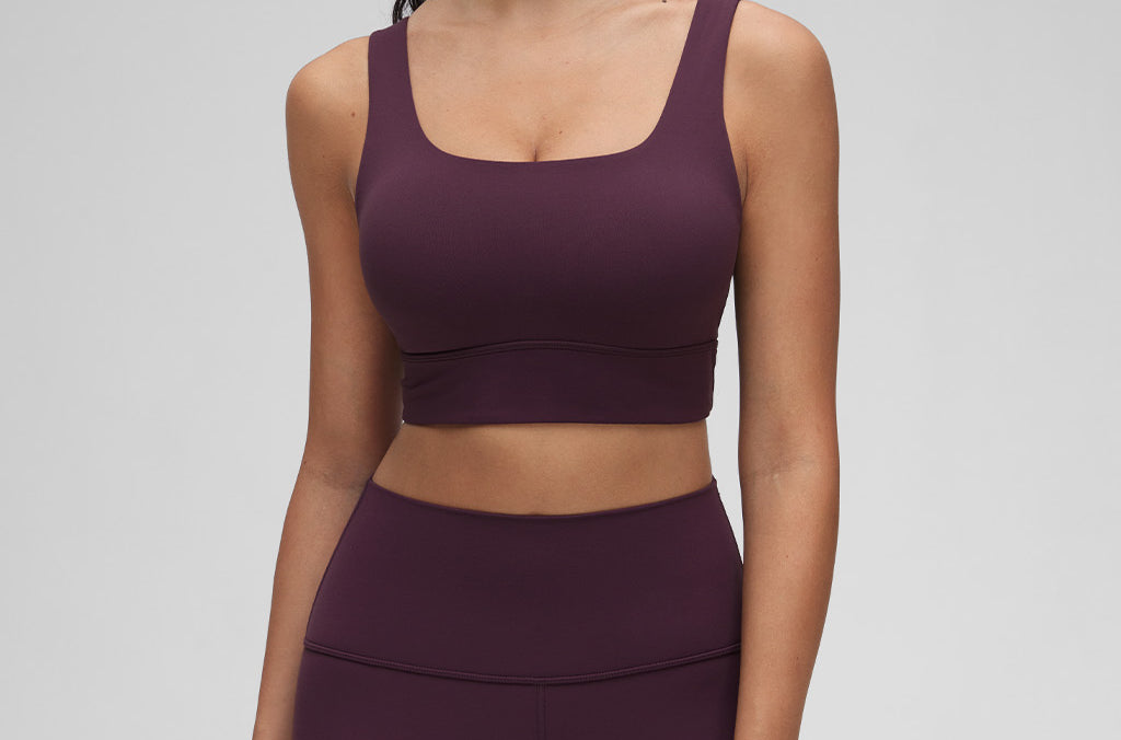 CRZ YOGA Women's U Back Sports Bra Deep Purple