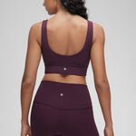 CRZ YOGA Women's U Back Sports Bra Deep Purple