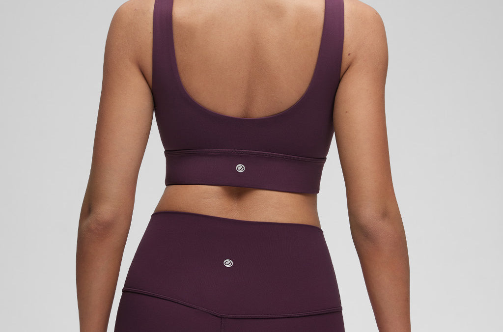 CRZ YOGA Women's U Back Sports Bra Deep Purple