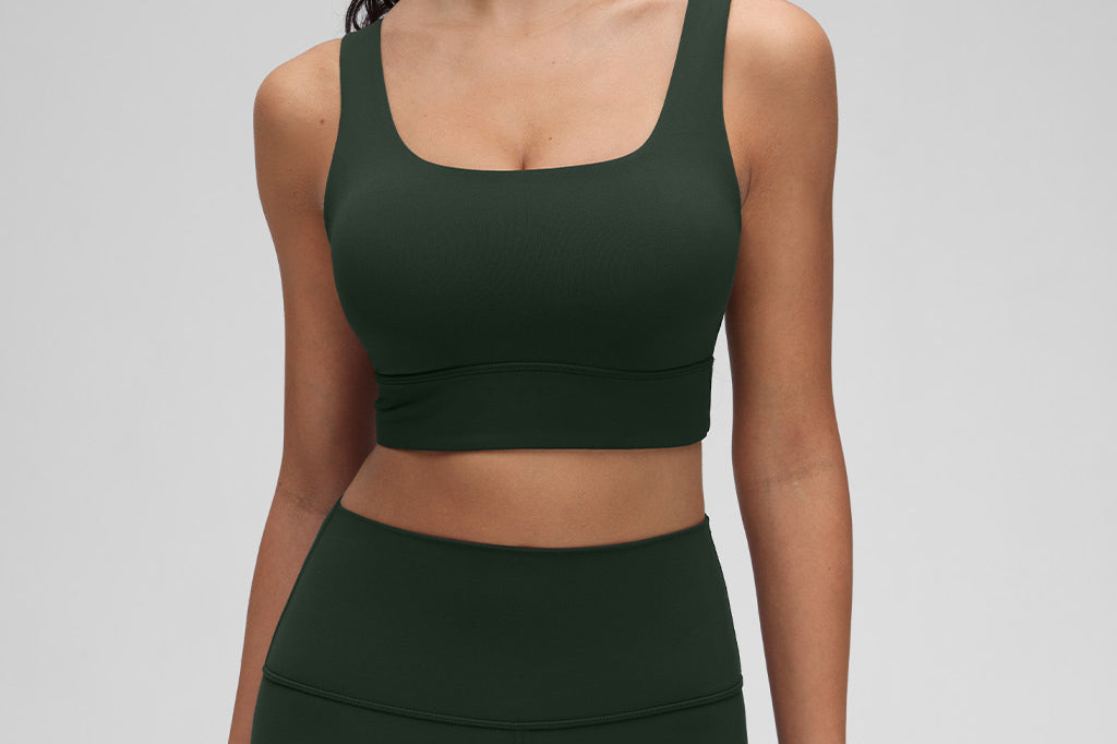 CRZ YOGA Women's U Back Sports Bra Legend Green