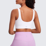 CRZ YOGA Women's U Back Sports Bra White