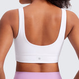 CRZ YOGA Women's U Back Sports Bra White