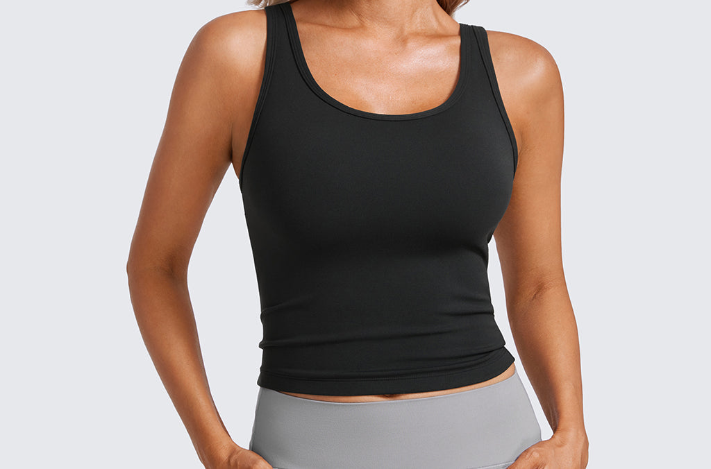 CRZ YOGA Women's Double Lined Tank Top French Navy