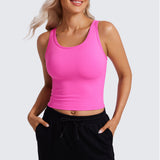 CRZ YOGA Women's Double Lined Tank Top White