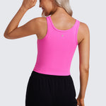 CRZ YOGA Women's Double Lined Tank Top White