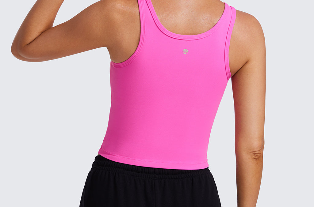 CRZ YOGA Women's Double Lined Tank Top White