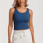 CRZ YOGA Women's Double Lined Tank Top French Navy