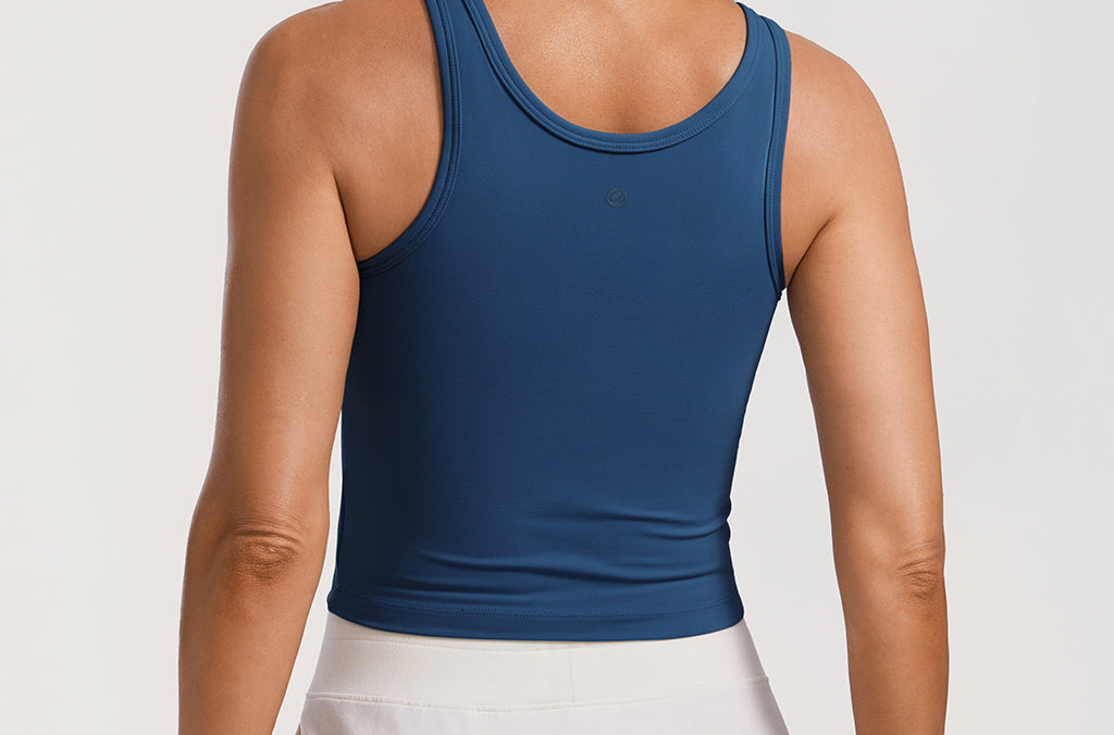 CRZ YOGA Women's Double Lined Tank Top French Navy