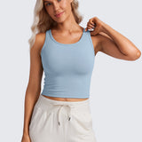 CRZ YOGA Women's Double Lined Tank Top Black
