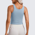 CRZ YOGA Women's Double Lined Tank Top White
