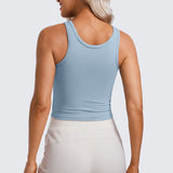 CRZ YOGA Women's Double Lined Tank Top White