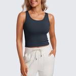 CRZ YOGA Women's Double Lined Tank Top Black