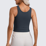 CRZ YOGA Women's Double Lined Tank Top Black