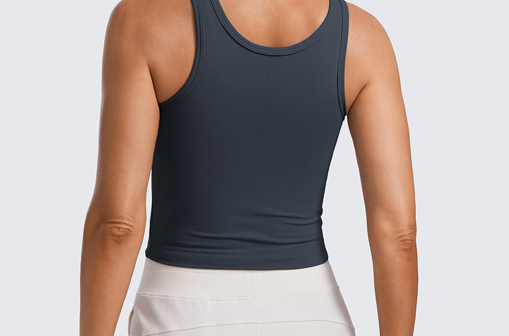 CRZ YOGA Women's Double Lined Tank Top Black