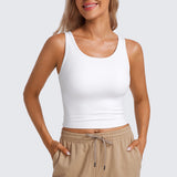 CRZ YOGA Women's Double Lined Tank Top Black