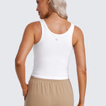 CRZ YOGA Women's Double Lined Tank Top Black