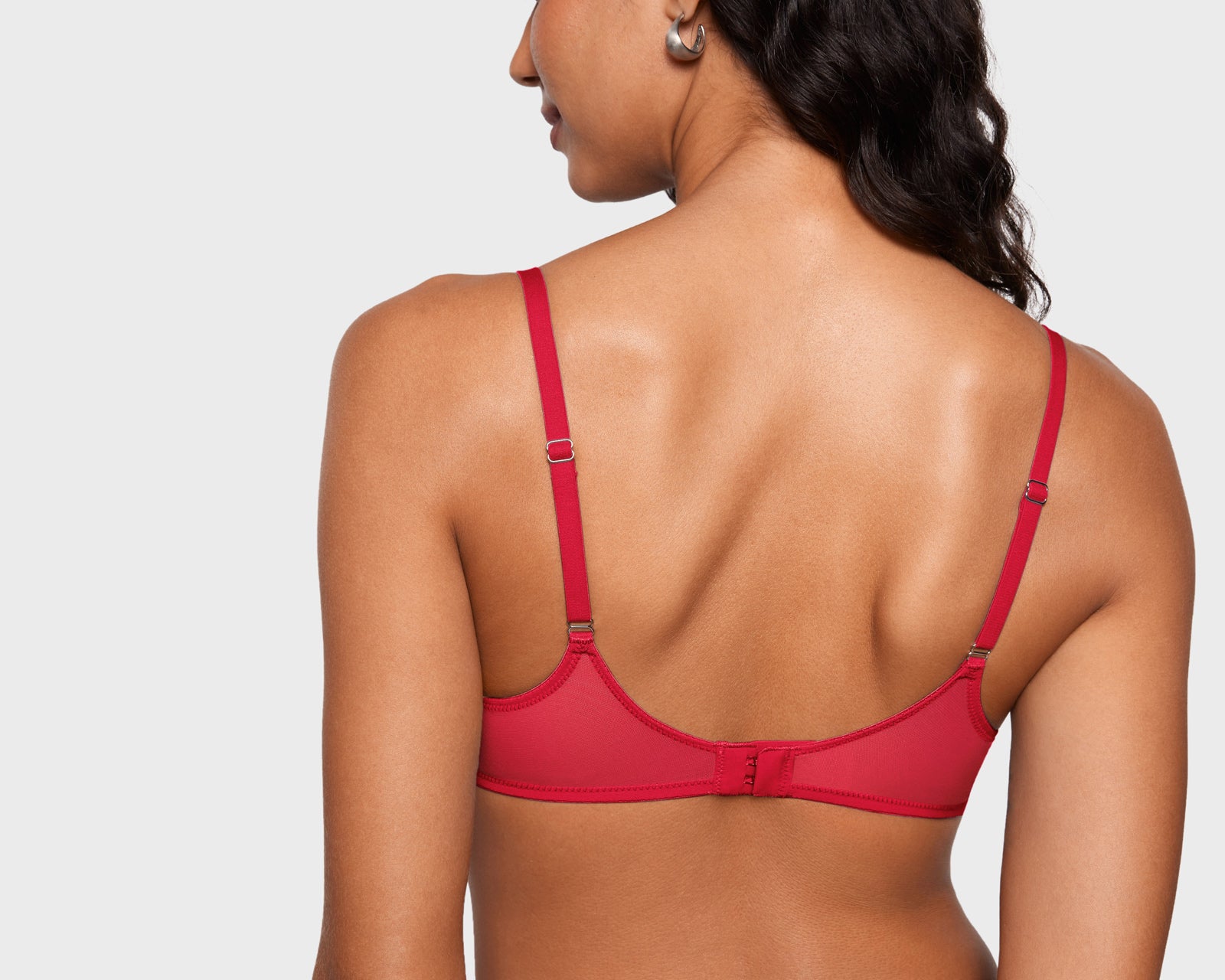 Women's Mesh Plunge Bra Lipstick Red