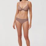 Women's Mesh Plunge Bra Brown Purple