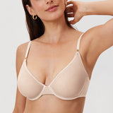 Women's Mesh Plunge Bra Coconut White