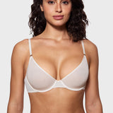 Women's Mesh Plunge Bra Coconut White
