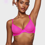 Women's Mesh Plunge Bra Glitter Rose