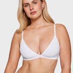 Women's Soft Triangle Bralette Snow White