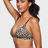 Women's Soft Triangle Bralette Desert Leopard