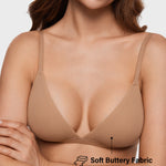 Women's Soft Triangle Bralette Gravel Beige