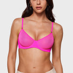 Women's Sheer Mesh Demi Bra Glitter Rose