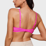 Women's Sheer Mesh Demi Bra Glitter Rose