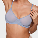 Women's Sheer Mesh Demi Bra Moonlight Blue