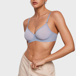 Women's Sheer Mesh Demi Bra Moonlight Blue