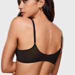 Women's Sheer Front Closure Bra Black