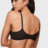 Women's Sheer Front Closure Bra Black