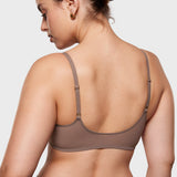 Women's Sheer Front Closure Bra Brown Purple