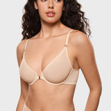 Women's Sheer Front Closure Bra Beige
