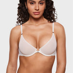 Women's Sheer Front Closure Bra Coconut White