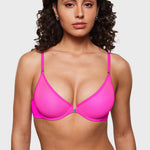 Women's Sheer Front Closure Bra Glitter Rose