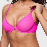 Women's Sheer Front Closure Bra Glitter Rose