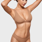 Women's Inbarely® Soft Deep V Triangle Bralette Gravel Beige