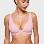 Women's Inbarely® Soft Deep V Triangle Bralette Sweet Pink