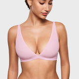Women's Inbarely® Soft Deep V Triangle Bralette Sweet Pink