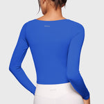 Women's Natrelax V-Neck Long Sleeve Tops Royal