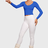 Women's Natrelax V-Neck Long Sleeve Tops Royal