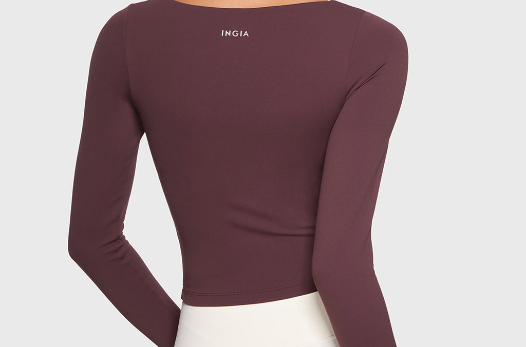 Women's Natrelax V-Neck Long Sleeve Tops Americano