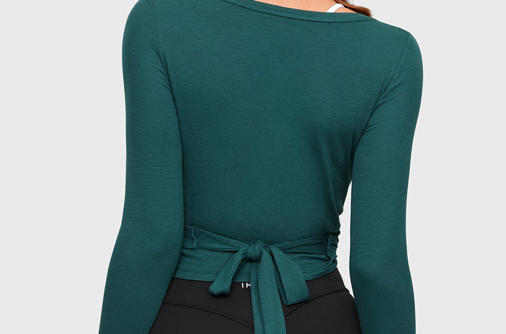 Women's V-Neck Cross Ballet Wrap Top White