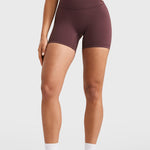 INGIA Womens High Waist No Front Seam Scrunch Butt Biker Shorts 5'' V-Back Scrunch Booty Gym Workouts Milk Pink