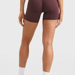 INGIA Womens High Waist No Front Seam Scrunch Butt Biker Shorts 5'' V-Back Scrunch Booty Gym Workouts Mineral